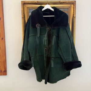 Vintage Western Leather Sherpa Jacket